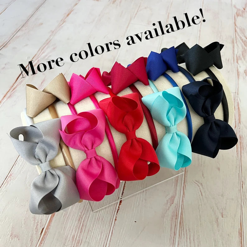 Oversize Hair Bow Satin Elastic Headbands for Girls