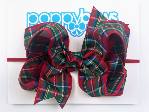 royal stewart tartan red christmas plaid baby headband