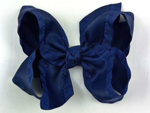 Navy Blue Ruffle 4 Inch Hair Bow