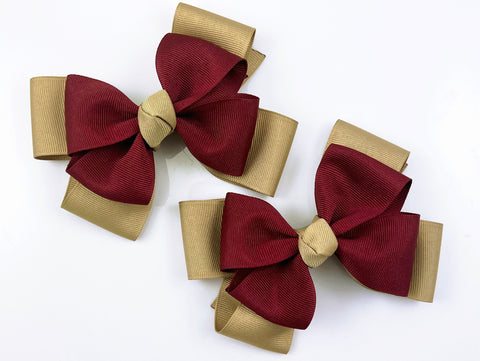 school uniform hair bows burgundy khaki