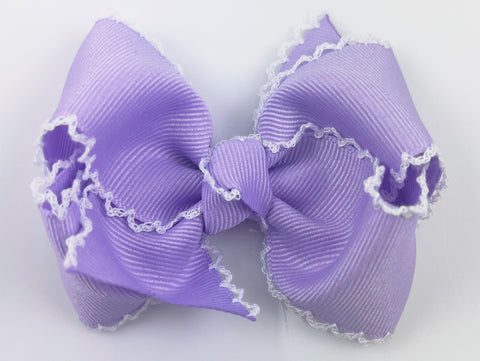 purple moonstitch hair bow