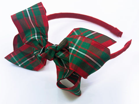 MacGregor tartan red and green plaid girls headband