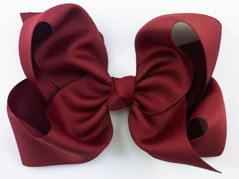 burgundy hair bow extra large for girls