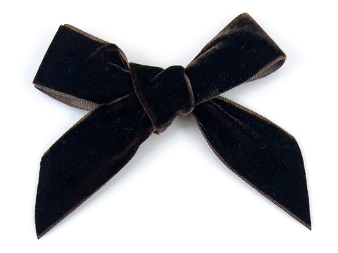 Brown velvet hair bow