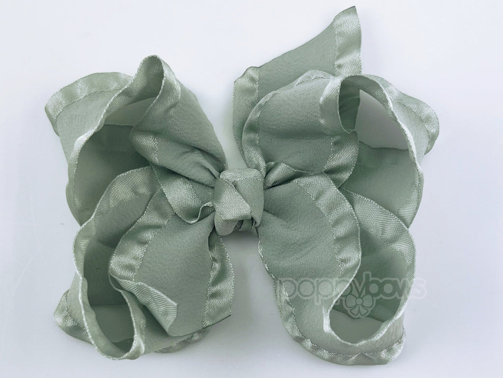 Green Organza Hair Bow, Sage Green Hair Clip, Green Flower Girl Bow –  Accessories by Me, LLC