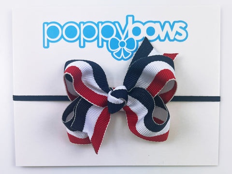 red white and blue baby headband