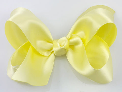 Light Yellow Satin 4" Hair Bow