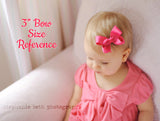 French Pink Striped 3 Inch Hair Bow