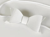 White Faux Leather Bow Baby Headband