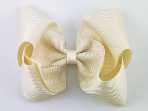 ivory 4.5 inch girls hair bow