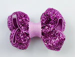 pink glitter small baby hair bow